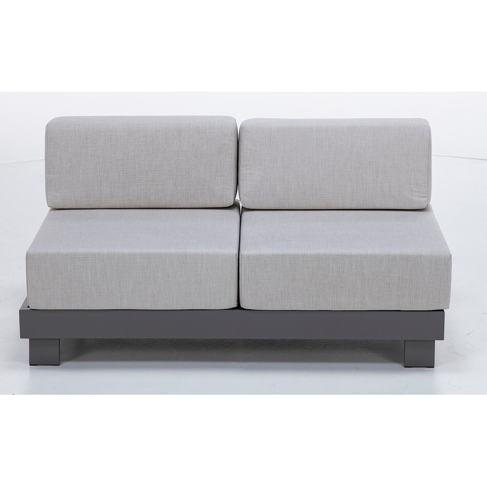 homecrest outdoor living storm   echo ash armless loveseat   