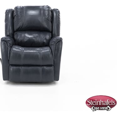Abramo Leather Manual Glider Recliner in Ocean