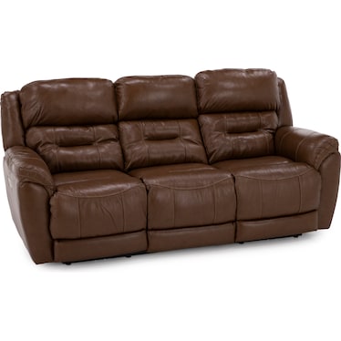 Tyson Leather Fully Loaded Zero Gravity Reclining Sofa