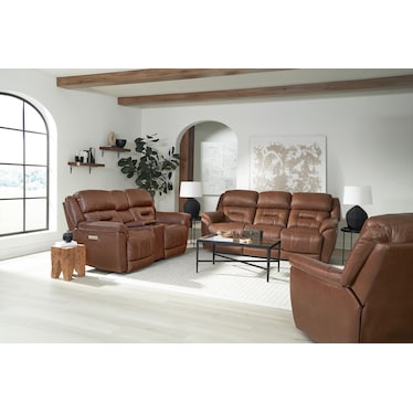 Tyson Leather Fully Loaded Zero Gravity Reclining Sofa