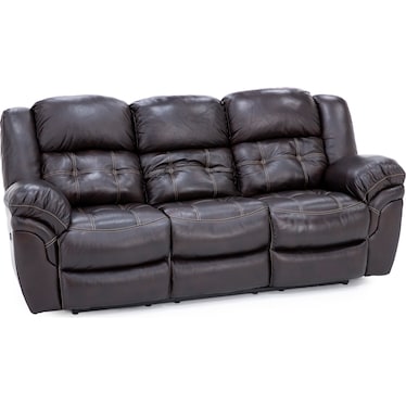 Boone Leather Power Reclining Sofa in Whiskey