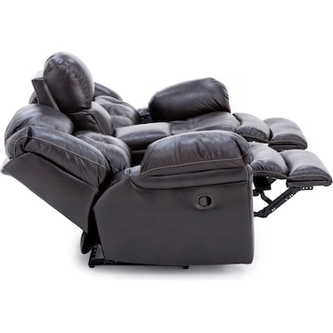 Boone Leather Reclining Console Loveseat