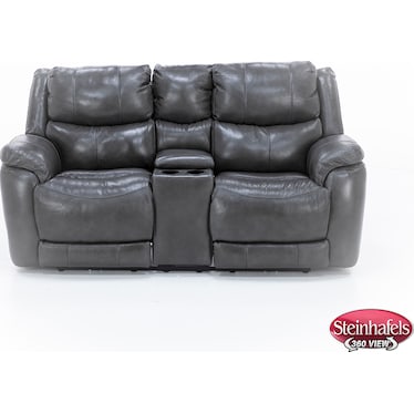 Galaxy Leather Fully Loaded Zero Gravity Reclining Console Loveseat