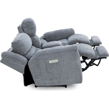 Tyson Fully Loaded Zero Gravity Console Reclining Loveseat in Granite