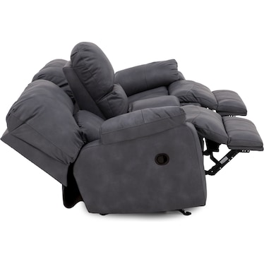 Tyler Rocking Reclining Console Loveseat In Performance Fabric