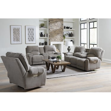 Cheyenne Fully Loaded Zero Gravity Reclining Sofa With Drop Down Table In Performance Fabric