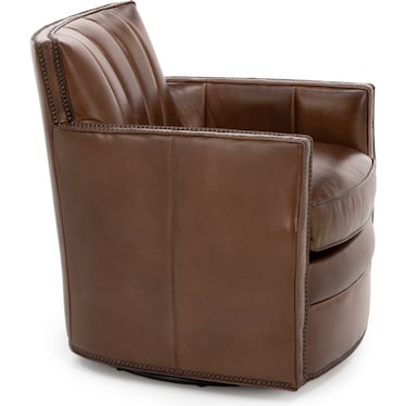 Carter Leather Swivel Club Chair