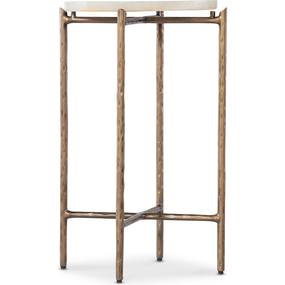 hooker furniture gold metal & stone chairside table ari  