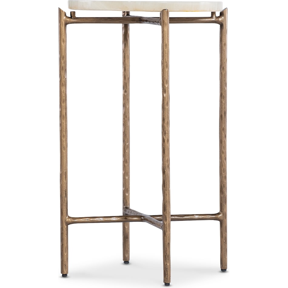 hooker furniture gold metal & stone chairside table ari  