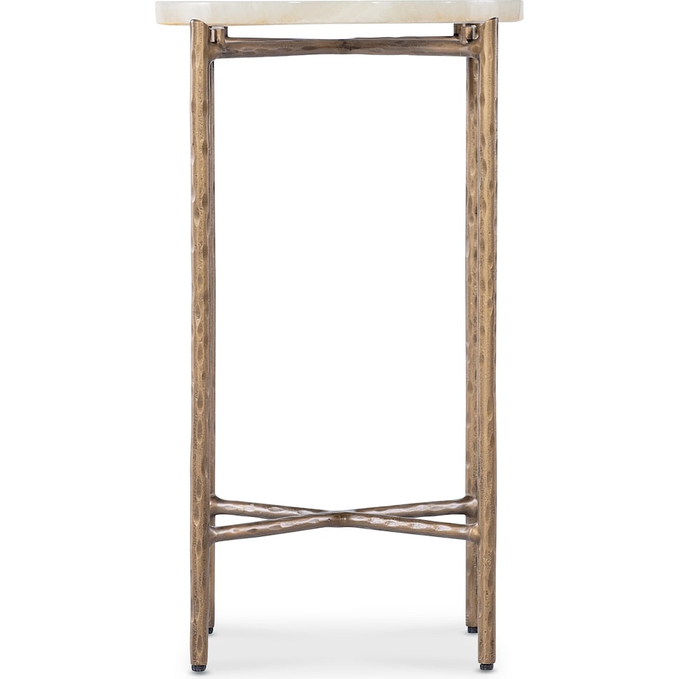 hooker furniture gold metal & stone chairside table ari  