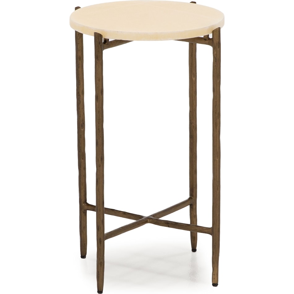 hooker furniture gold metal & stone chairside table ari  
