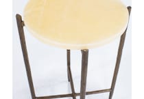 hooker furniture gold metal & stone chairside table ari  