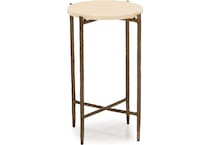 hooker furniture gold metal stone chairside table ari  