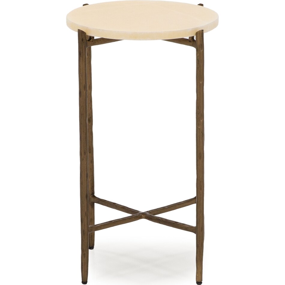 hooker furniture gold metal stone chairside table ari  
