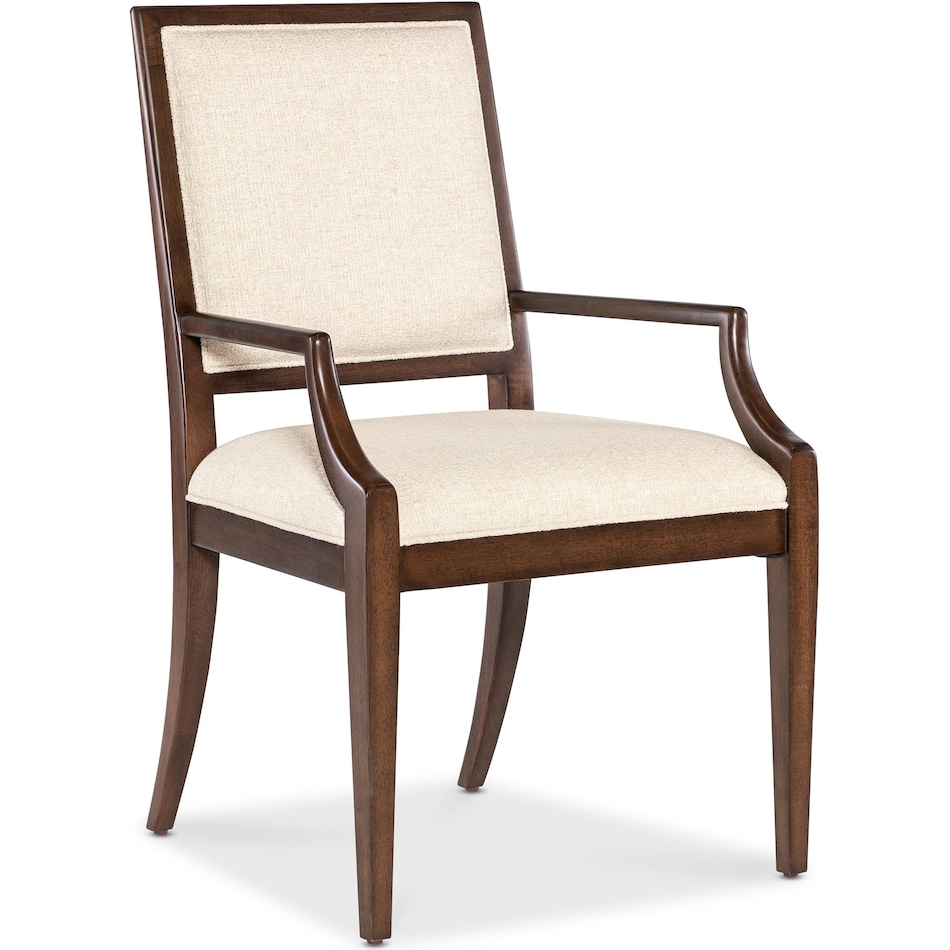 hooker furniture walnut   curate wheat performance inch standard seat height arm chair   
