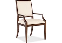 hooker furniture walnut   curate wheat performance inch standard seat height arm chair   