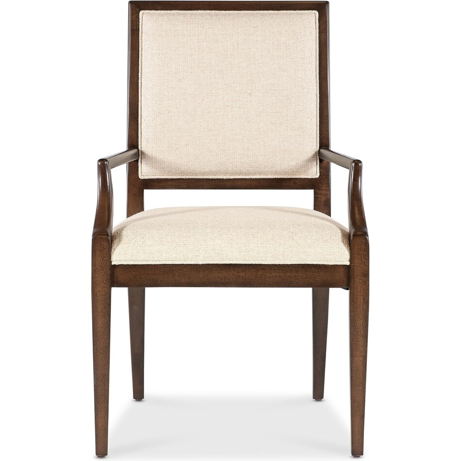 hooker furniture walnut   curate wheat performance inch standard seat height arm chair   