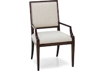 hooker furniture walnut   curate wheat performance inch standard seat height arm chair   