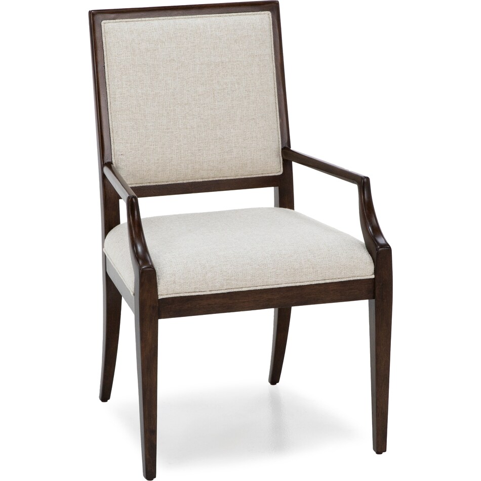 hooker furniture walnut   curate wheat performance inch standard seat height arm chair   