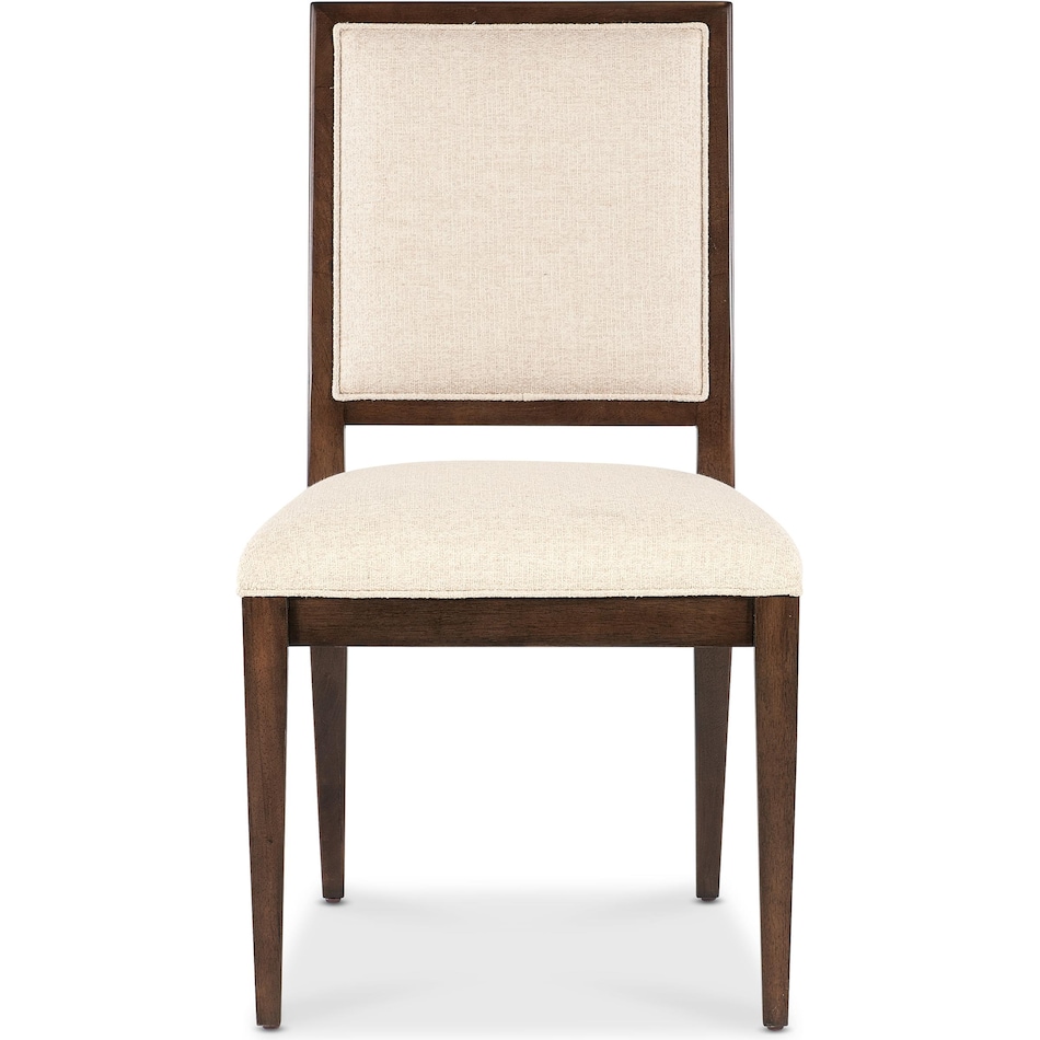 hooker furniture walnut   curate wheat performance inch standard seat height side chair   