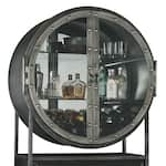 howard miller aged mocha silver spirits cabinet   