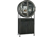 howard miller aged mocha silver spirits cabinet   