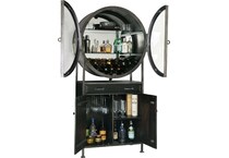 howard miller aged mocha silver spirits cabinet   