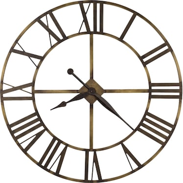 Howard Miller Antique Brass Finish Wrought Iron Wall Clock 49" Round