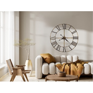 Howard Miller Antique Brass Finish Wrought Iron Wall Clock 49" Round