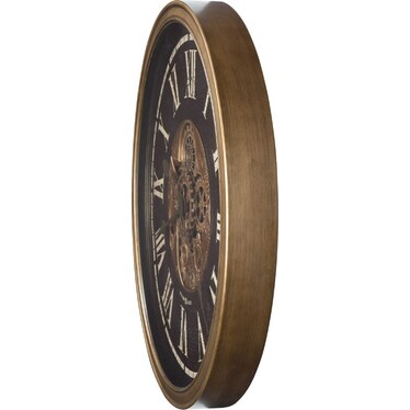 Howard Miller Black and Antique Brass Gears Wall Clock 31.5" Round
