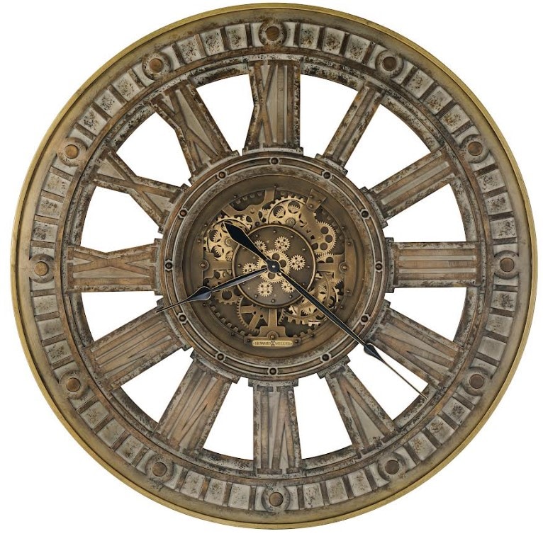 Howard Miller Antique Brown Metal Gears Wall Clock 46