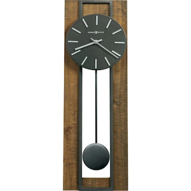 Howard Miller Wood and Metal Pendulum Wall Clock 7.5"W x 23.5"H