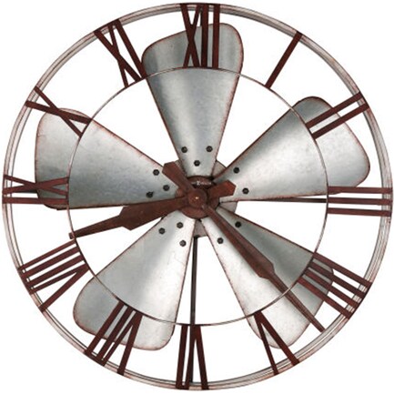 Howard Miller Silver Iron Fan Blades Wall Clock 31.5"