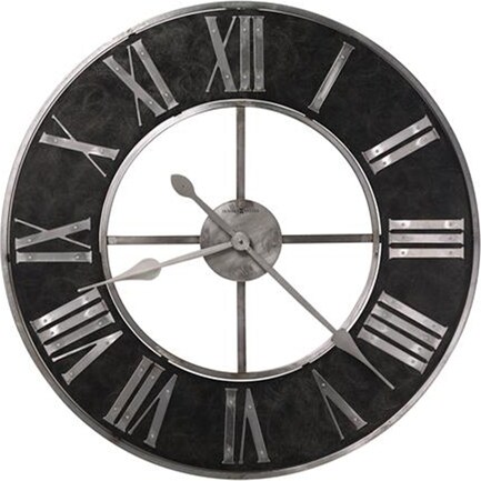 Howard Miller Charcoal and Silver Wall Clock 32"