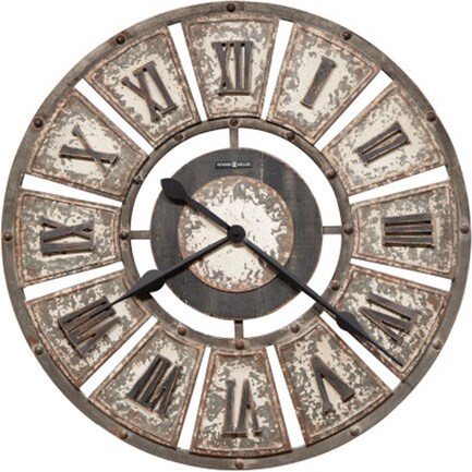 Howard Miller Rustic Charcoal Wall Clock 32"