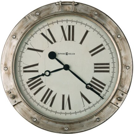 Howard Miller Aged Silver Porthole Wall Clock 28"