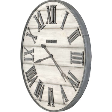 Howard Miller Whitewashed Wood Wall Clock 36.5" Round