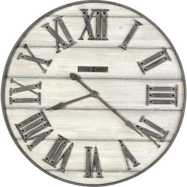 Howard Miller Whitewashed Wood Wall Clock 36.5" Round
