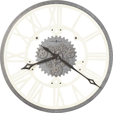 Howard Miller White Metal Gears Wall Clock 32" Round