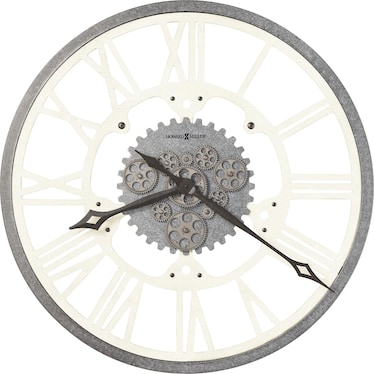 Howard Miller White Metal Gears Wall Clock 32" Round