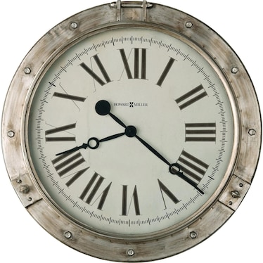 Howard Miller Aged Silver Porthole Wall Clock 28" Round