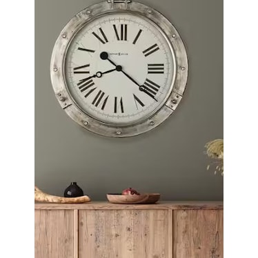 Howard Miller Aged Silver Porthole Wall Clock 28" Round