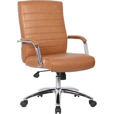 Modern Executive Chair in Caramel
