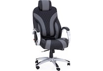 hspi silver   black & gray desk chair exc  