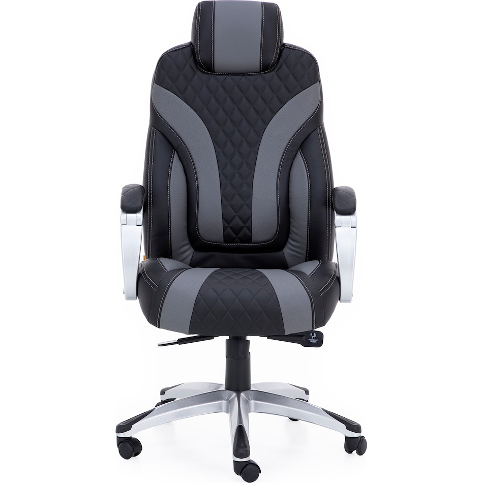 hspi silver   black & gray desk chair exc  