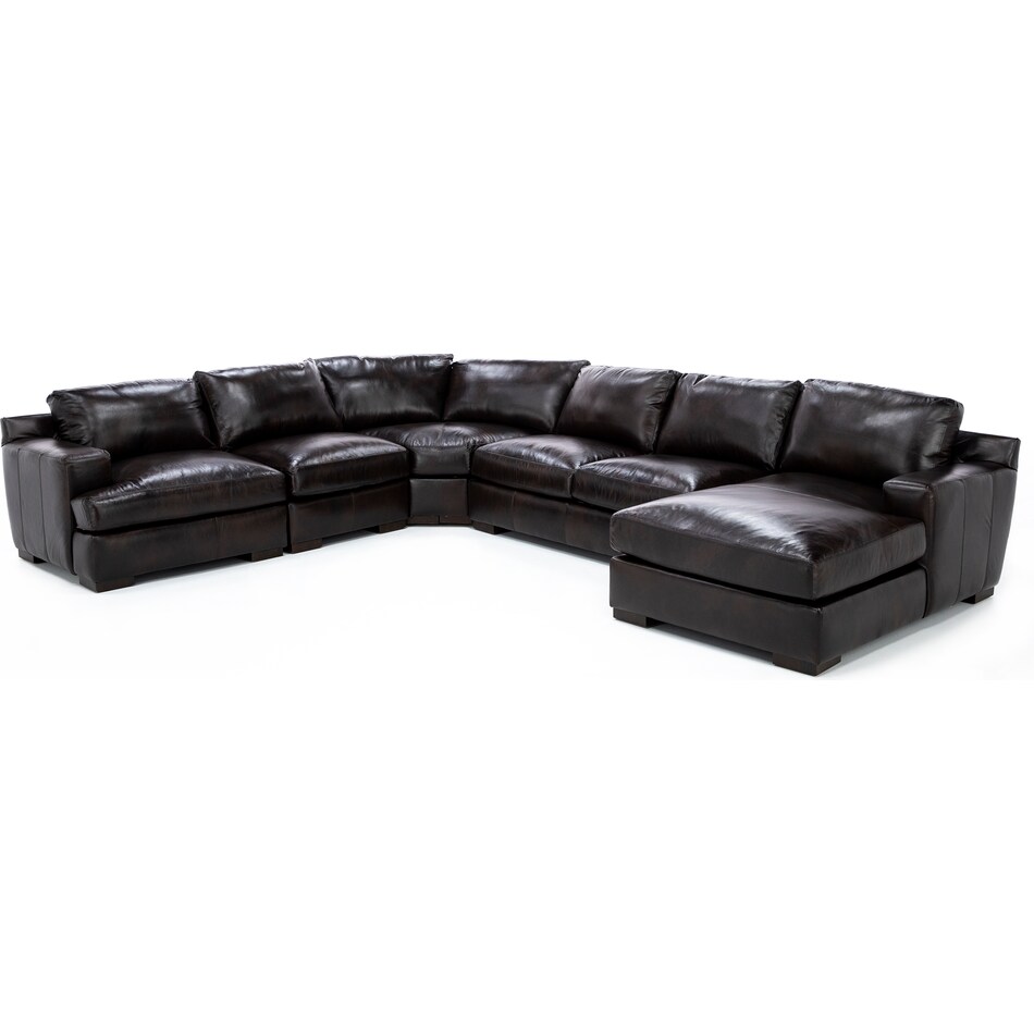 hukl dark brown sta lth sectional zpkg  