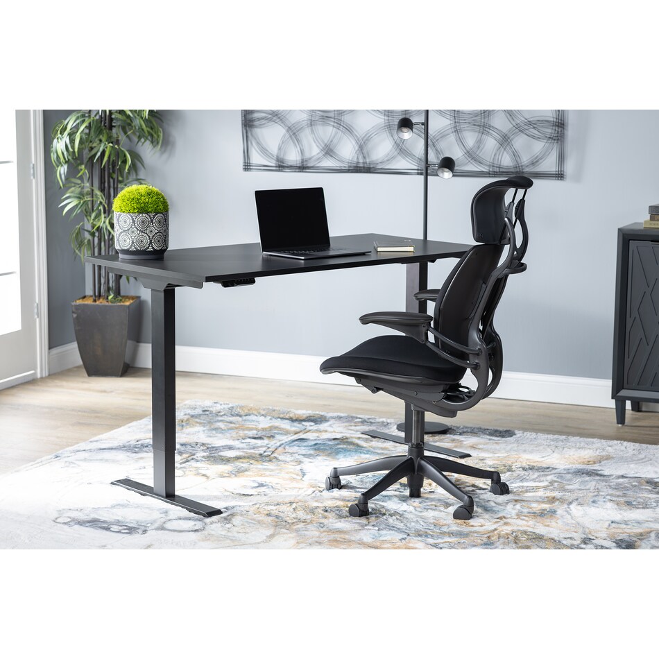 humn black desk chair lifestyle image   
