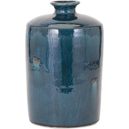 Peacock Blue Vase 7"W x 12"H