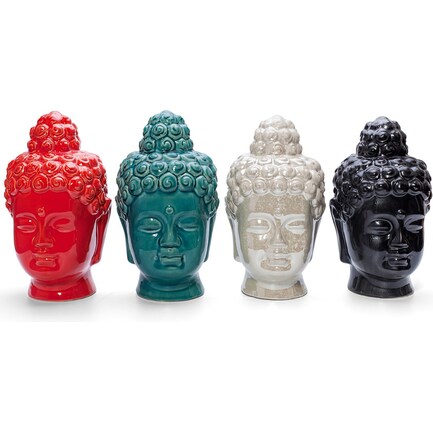 Assorted Ceramic Buddha Head Each 6"W x 10"H