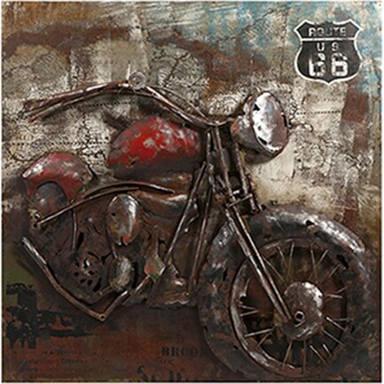 Dimensional Motorcycle Wall Art 39.5"W x 39.5"H